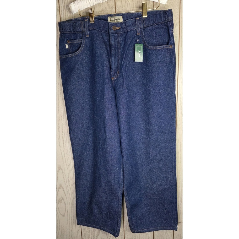 L.L. Bean Mens 34x29 Comfort Waist Straight Leg Jeans Dark Wash NWT 250265